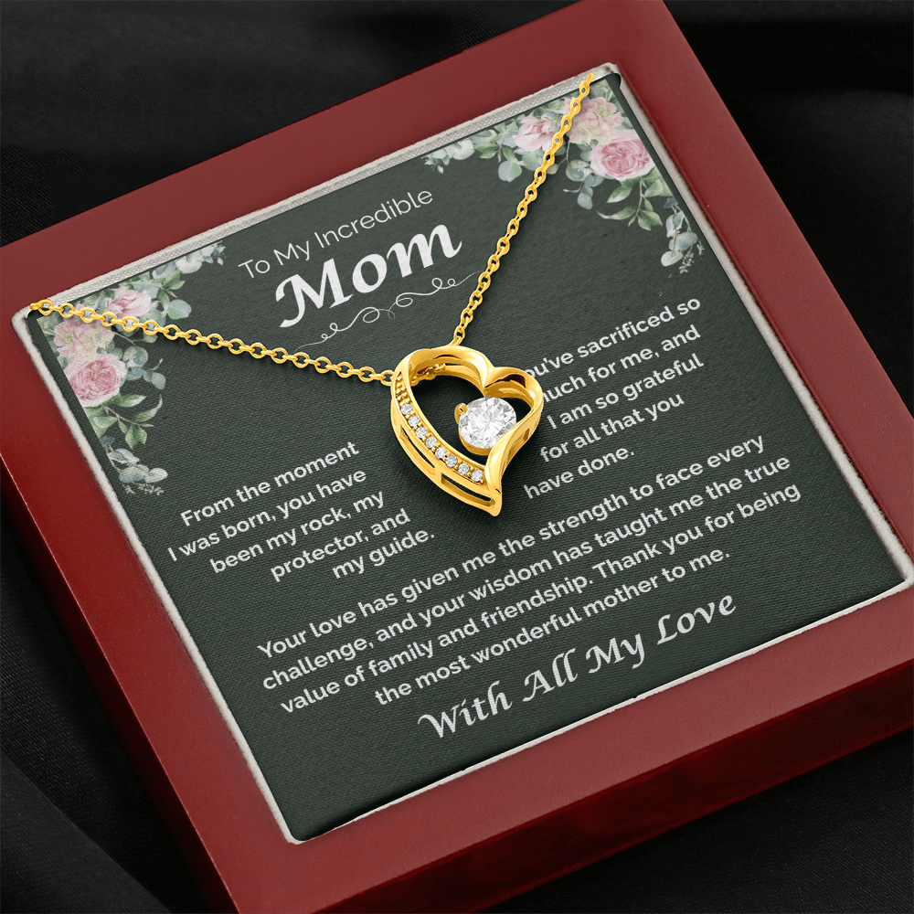 To My Incredible Mom — The Heart That Raised Me, Forever Love Necklace