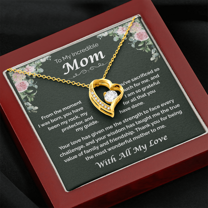 To My Incredible Mom — The Heart That Raised Me, Forever Love Necklace