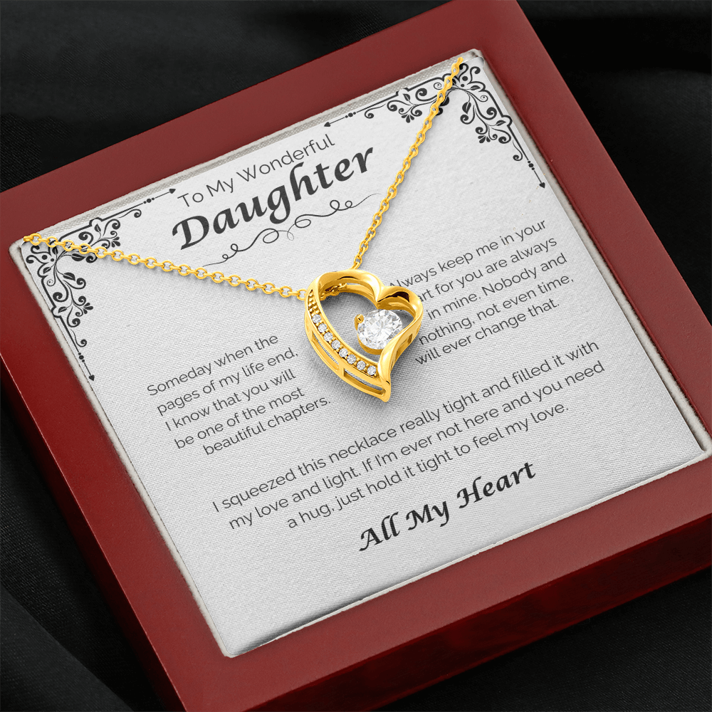 To My Wonderful Daughter — Always In My Heart, Forever Love Necklace