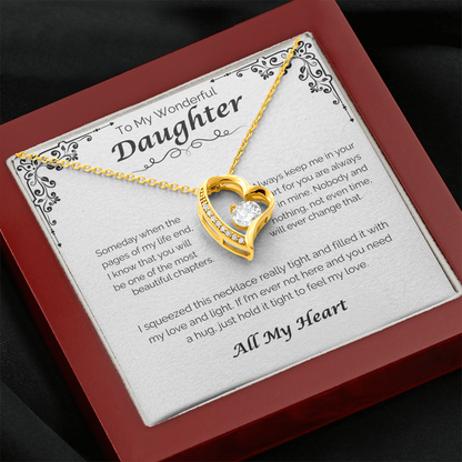 To My Wonderful Daughter — Always In My Heart, Forever Love Necklace