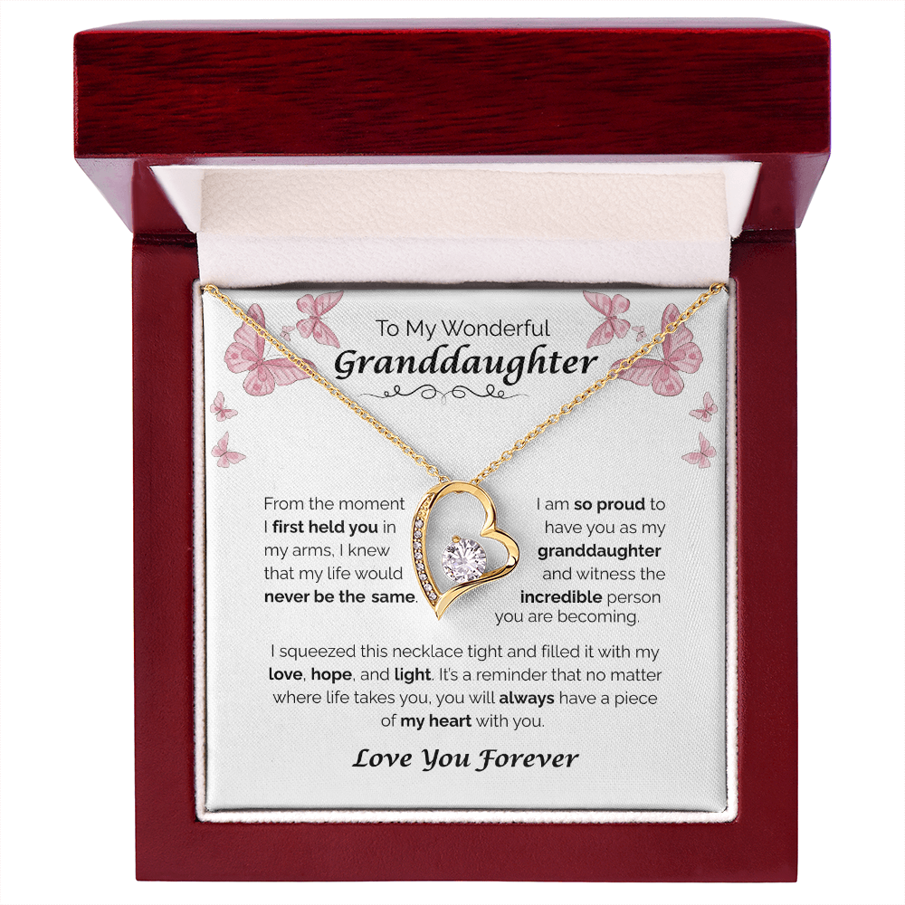 To My Wonderful Granddaughter — A Piece of My Heart, Forever Love Necklace