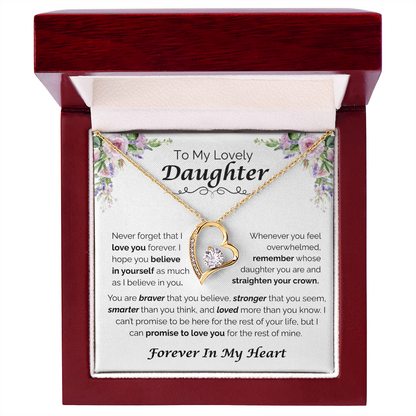 To My Lovely Daughter — Never Forget You Are Loved,  Forever Love Necklace