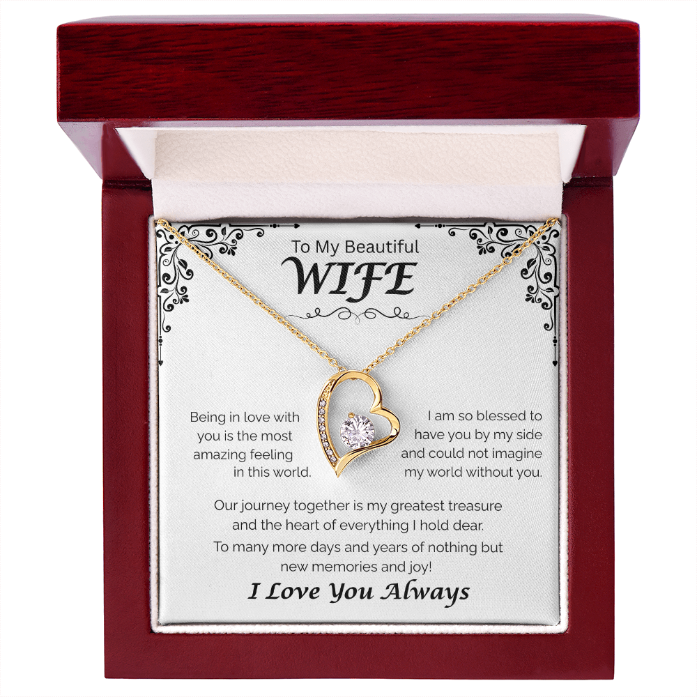 To My Beautiful Wife — My Greatest Treasure, Forever Love Necklace