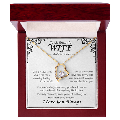To My Beautiful Wife — My Greatest Treasure, Forever Love Necklace