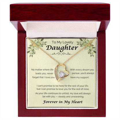 To My Lovely Daughter — Never Forget That I Love You, Forever Love Necklace