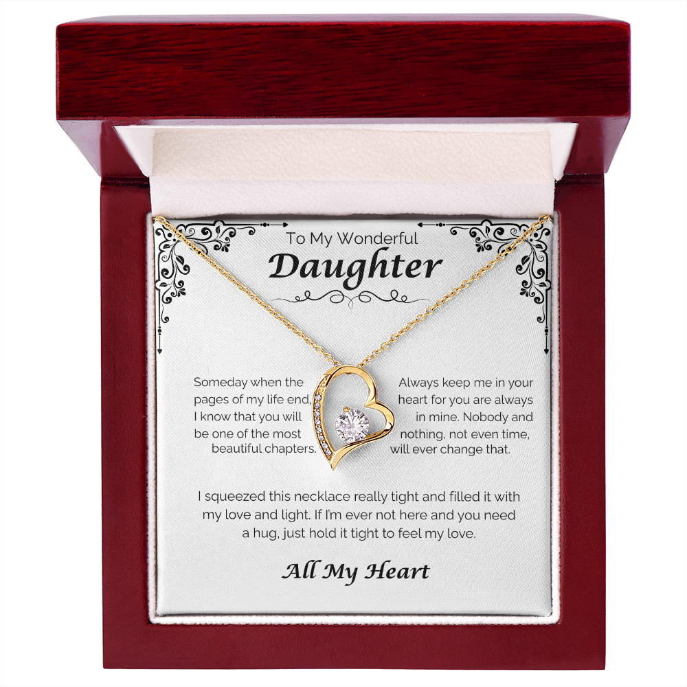 To My Wonderful Daughter — Always In My Heart, Forever Love Necklace