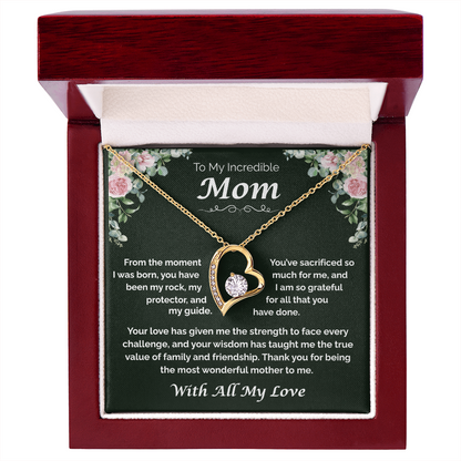To My Incredible Mom — The Heart That Raised Me, Forever Love Necklace