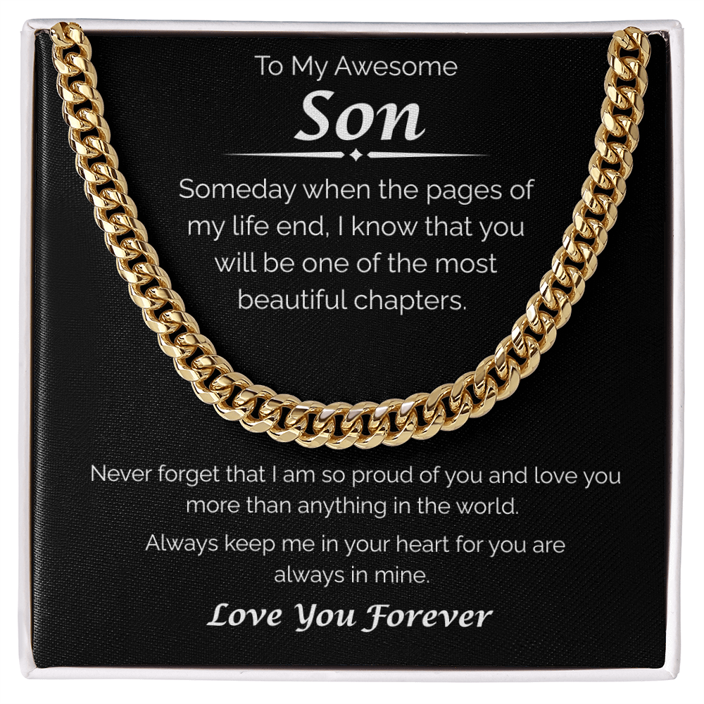 To My Awesome Son — Always in My Heart, Cuban Link Chain