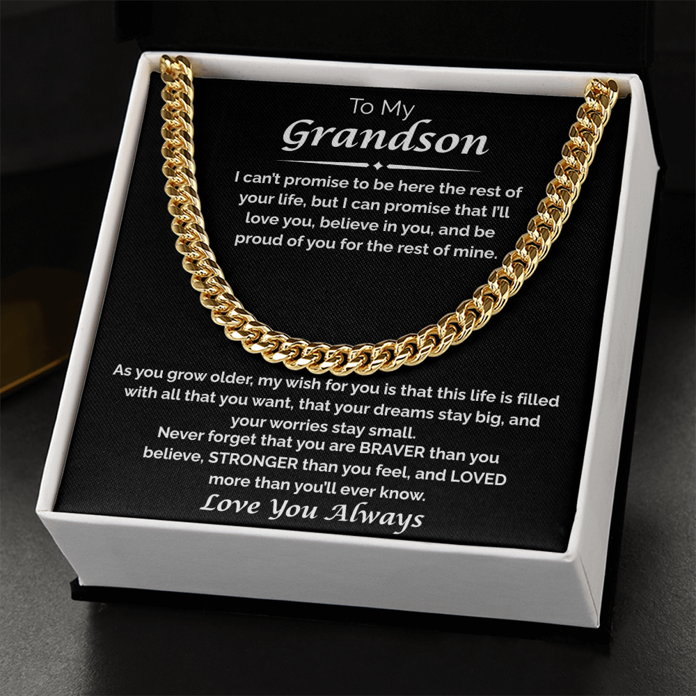 To My Grandson — I Believe in You, Cuban Chain Necklace