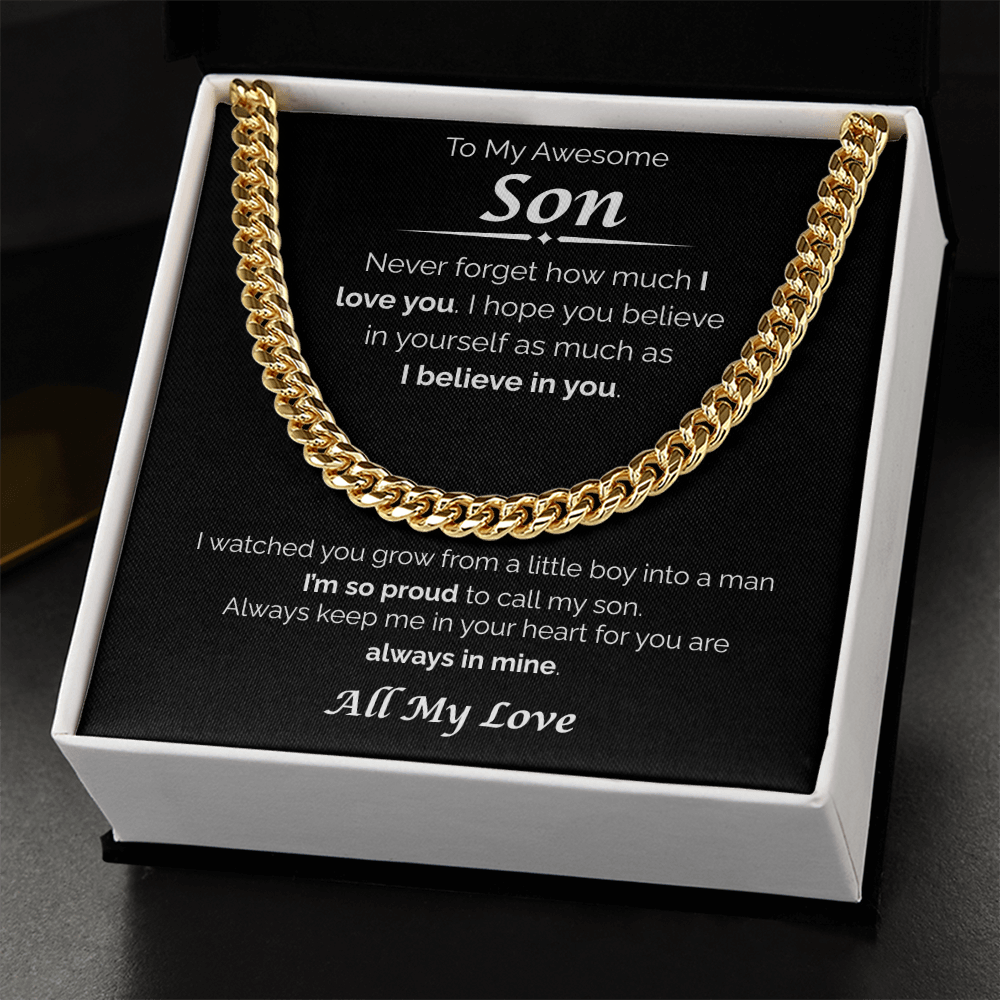 To My Awesome Son — So Proud of You, Cuban Link Chain