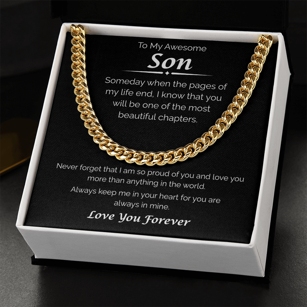To My Awesome Son — Always in My Heart, Cuban Link Chain