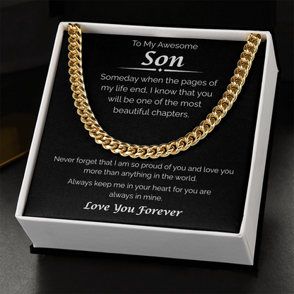 To My Awesome Son — Always in My Heart, Cuban Link Chain