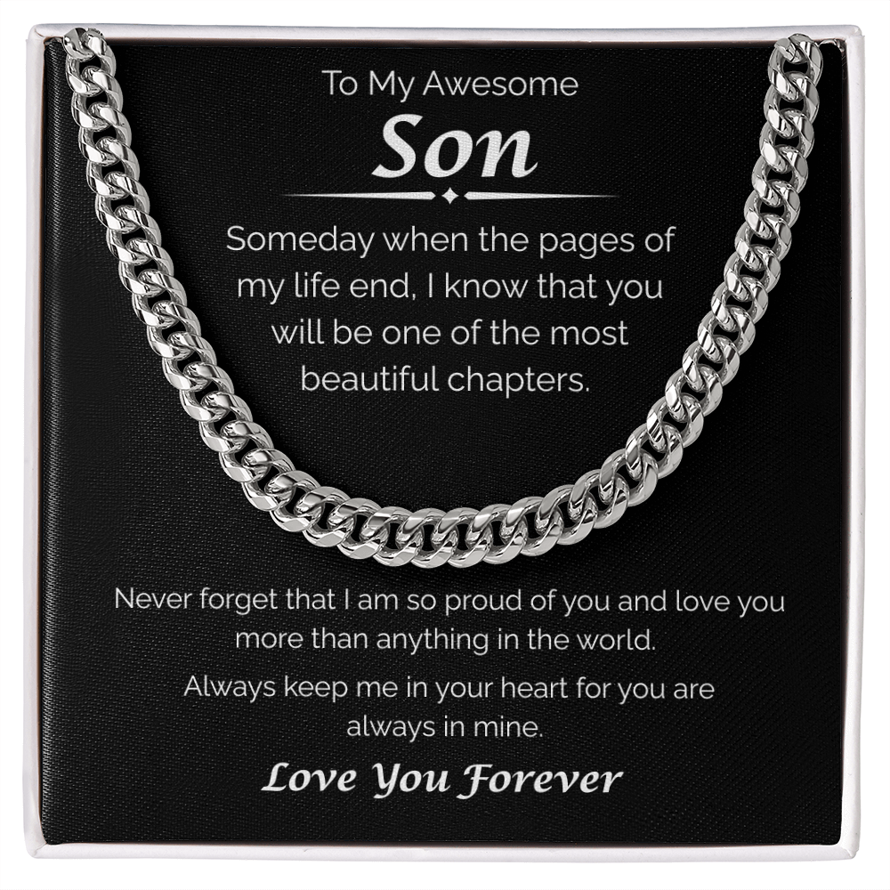 To My Awesome Son — Always in My Heart, Cuban Link Chain