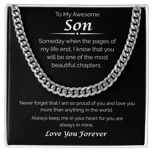 To My Awesome Son — Always in My Heart, Cuban Link Chain
