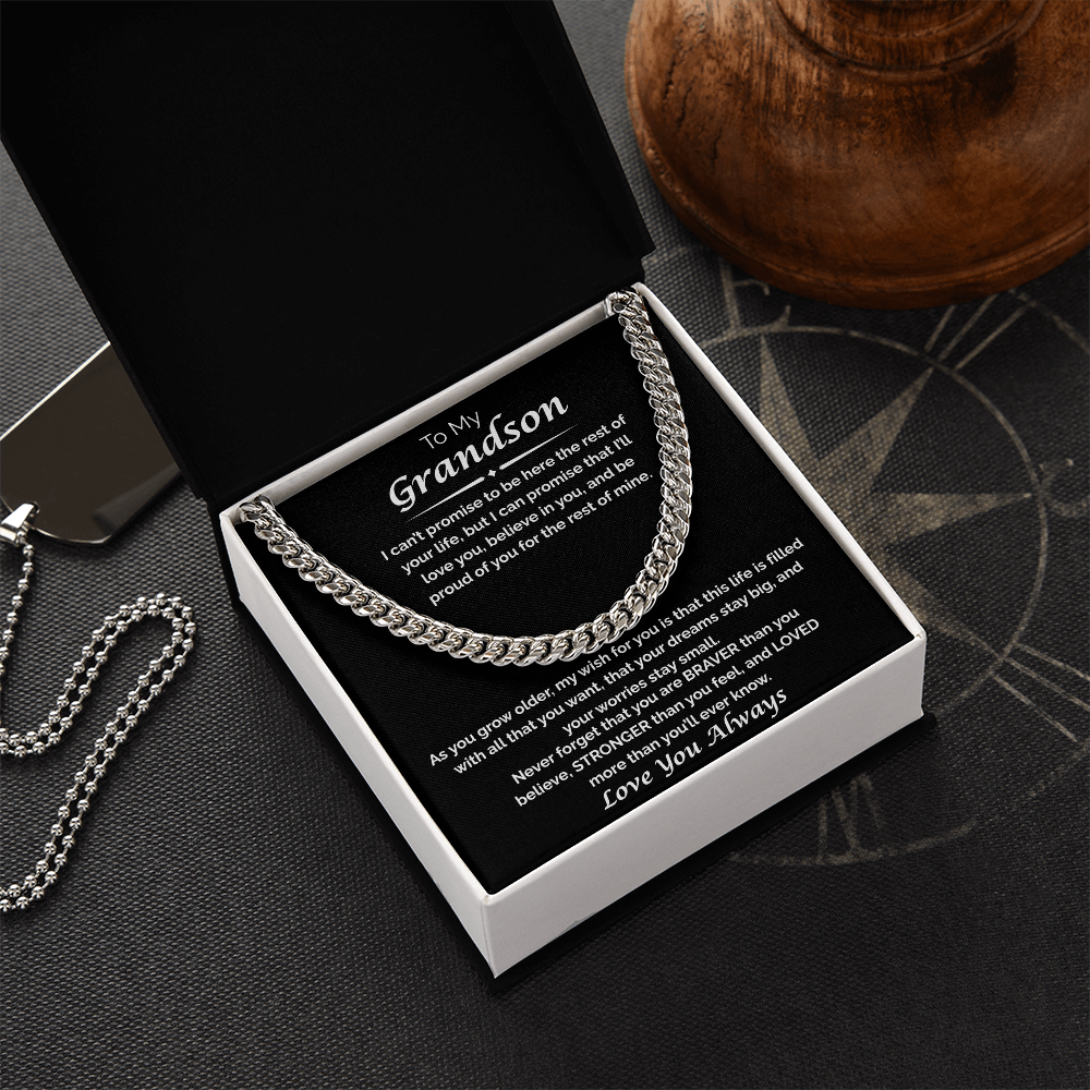 To My Grandson — I Believe in You, Cuban Chain Necklace