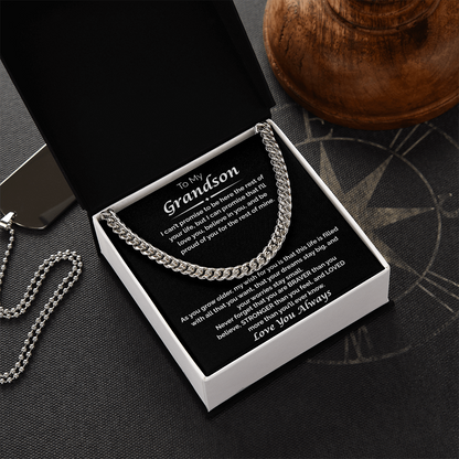 To My Grandson — I Believe in You, Cuban Chain Necklace
