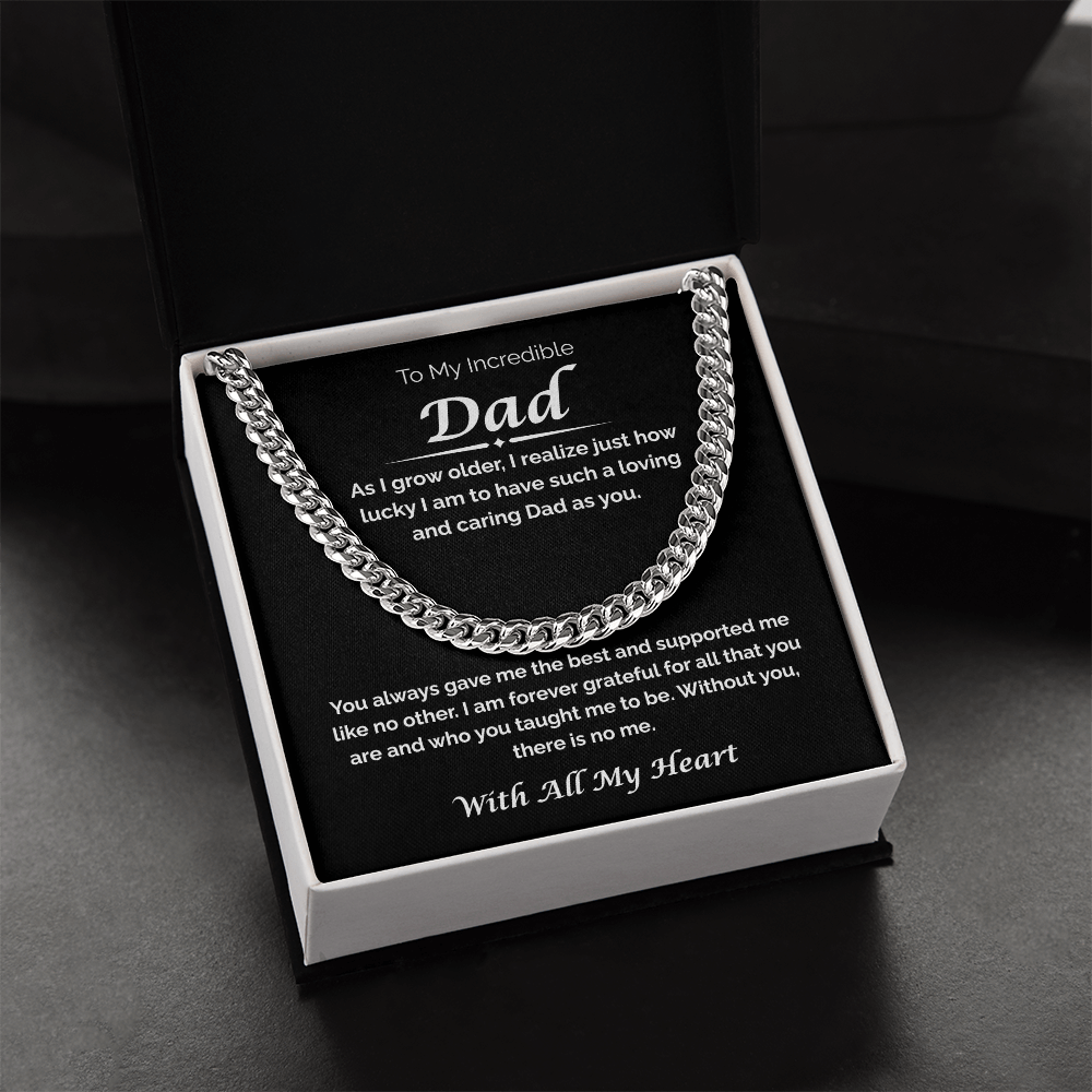To My Incredible Dad — So Lucky You're My Dad, Cuban Link Chain