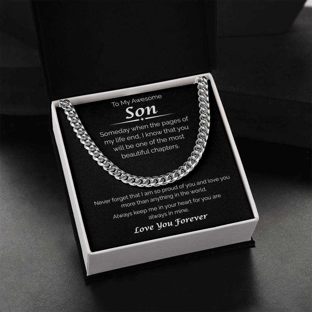 To My Awesome Son — Always in My Heart, Cuban Link Chain
