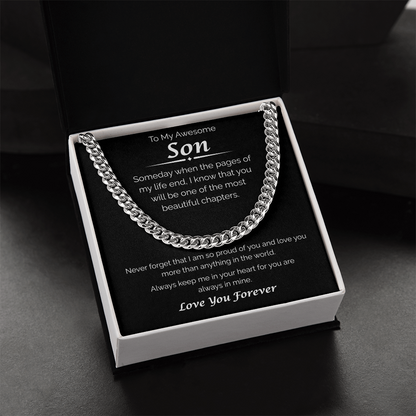 To My Awesome Son — Always in My Heart, Cuban Link Chain