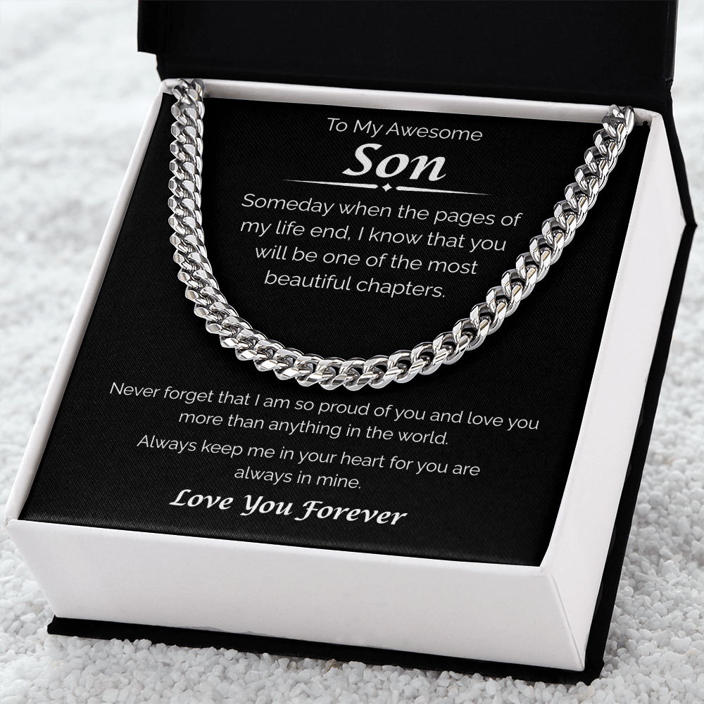 To My Awesome Son — Always in My Heart, Cuban Link Chain
