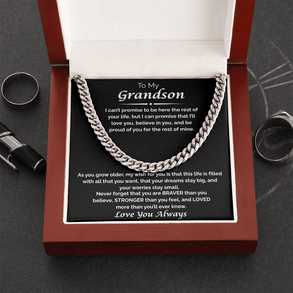 To My Grandson — I Believe in You, Cuban Chain Necklace