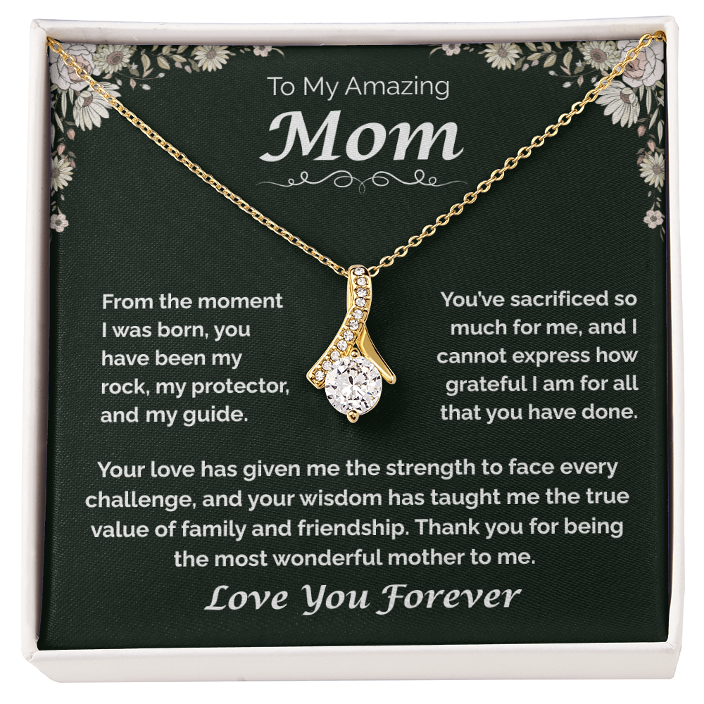 To My Amazing Mom — The Heart That Raised Me, Alluring Love Necklace