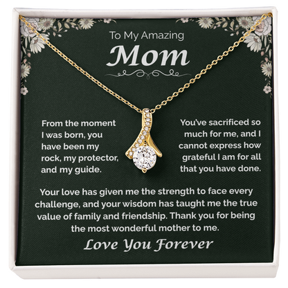 To My Amazing Mom — The Heart That Raised Me, Alluring Love Necklace