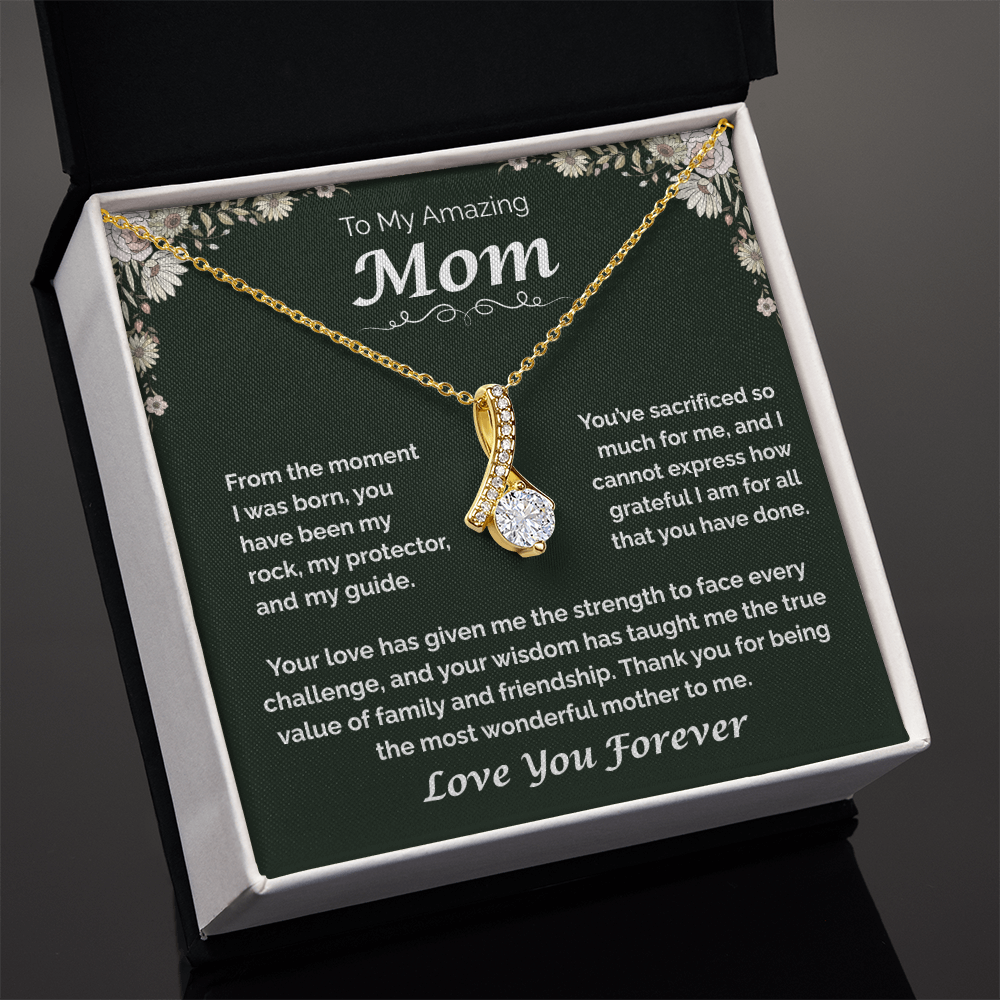 To My Amazing Mom — The Heart That Raised Me, Alluring Love Necklace