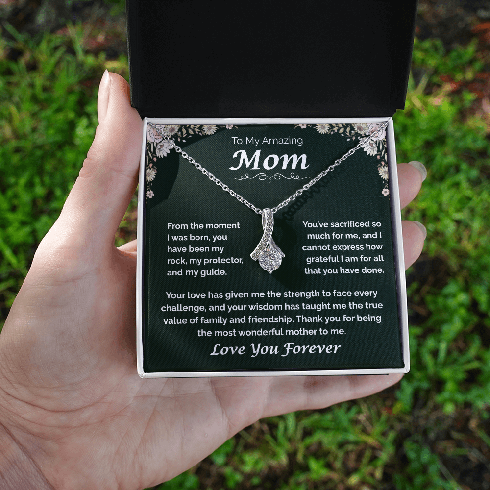 To My Amazing Mom — The Heart That Raised Me, Alluring Love Necklace