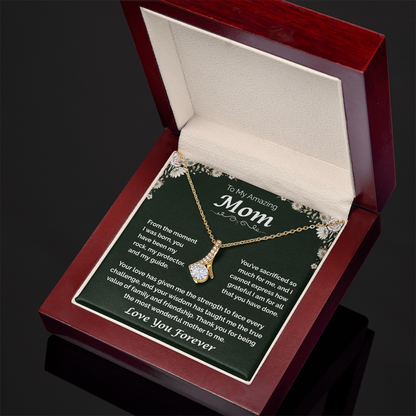 To My Amazing Mom — The Heart That Raised Me, Alluring Love Necklace