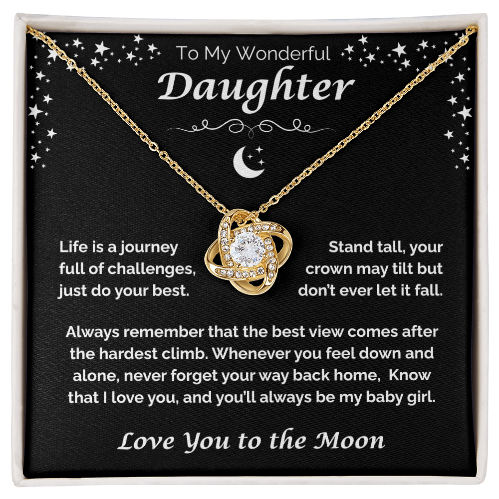 To My Wonderful Daughter — You'll Always Be My Baby Girl, Love Knot Necklace