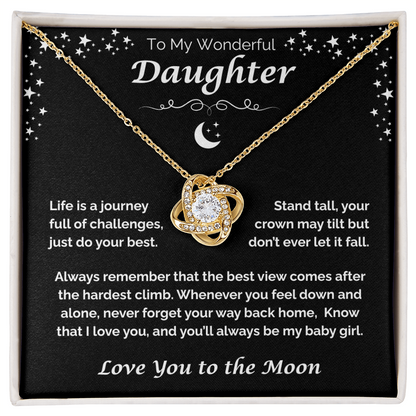 To My Wonderful Daughter — You'll Always Be My Baby Girl, Love Knot Necklace