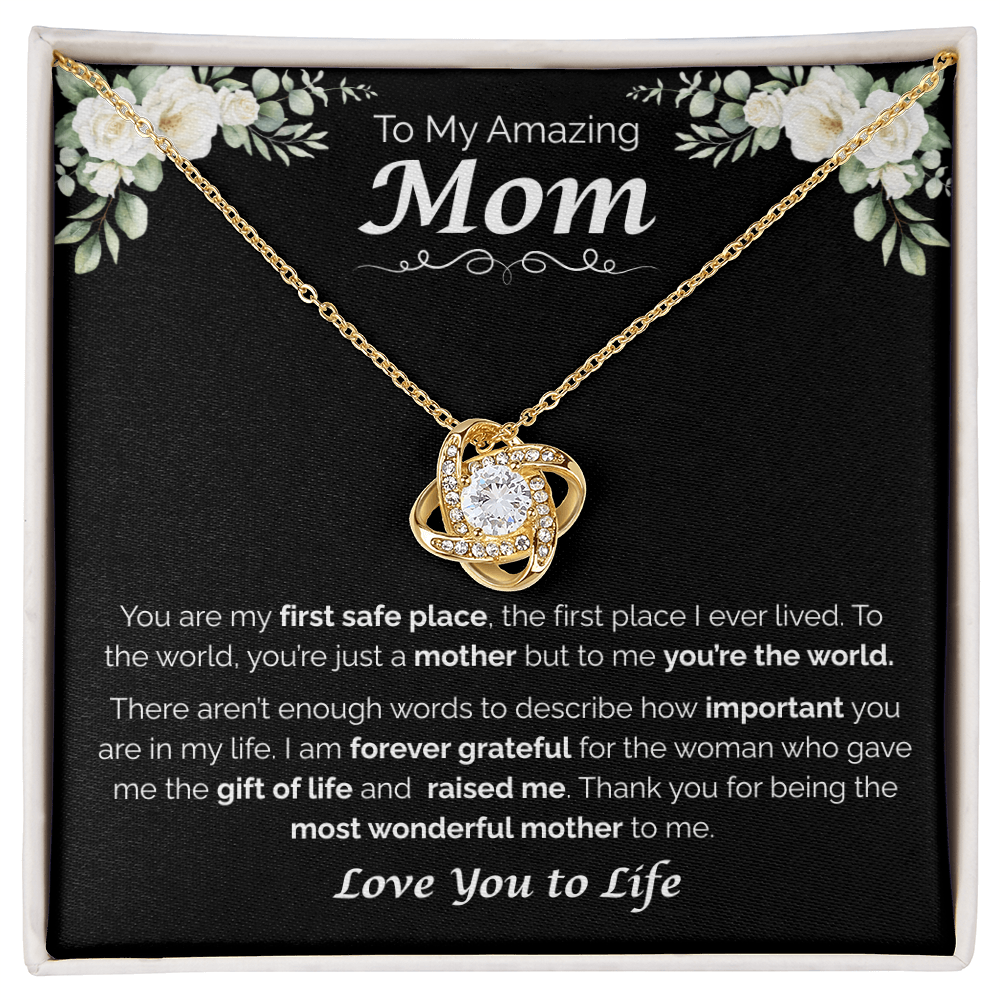 To My Amazing Mom — My First Home, Love Knot Necklace