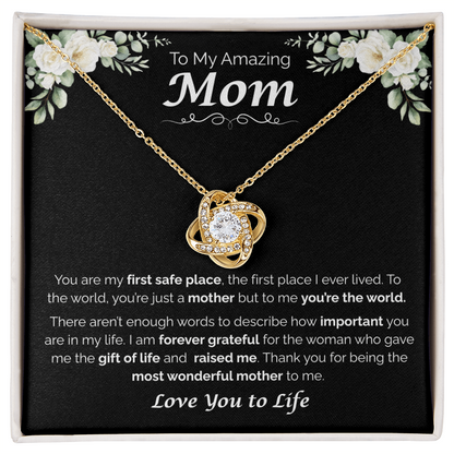 To My Amazing Mom — My First Home, Love Knot Necklace