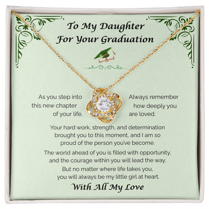 To My Daughter, For Your Graduation — Your Next Chapter Begins, Love Knot Necklace