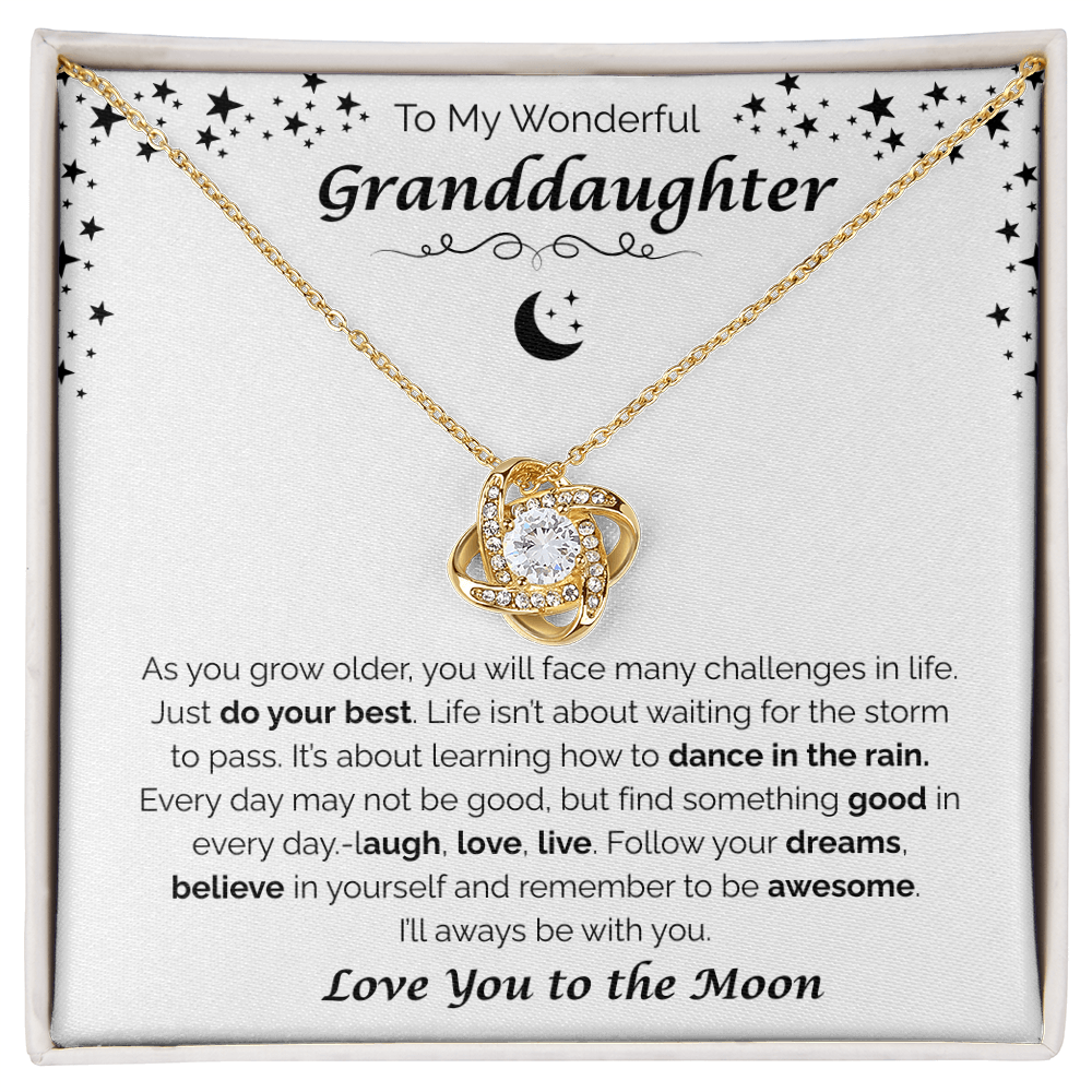 To My Wonderful Granddaughter — Always With You, Love Knot Necklace