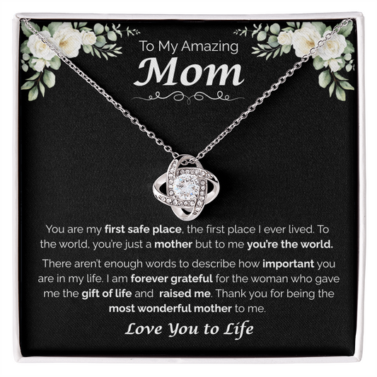 To My Amazing Mom — My First Home, Love Knot Necklace