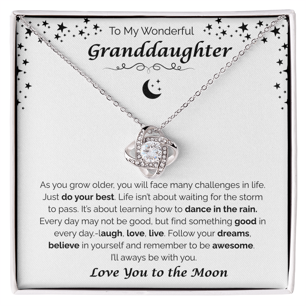 To My Wonderful Granddaughter — Always With You, Love Knot Necklace