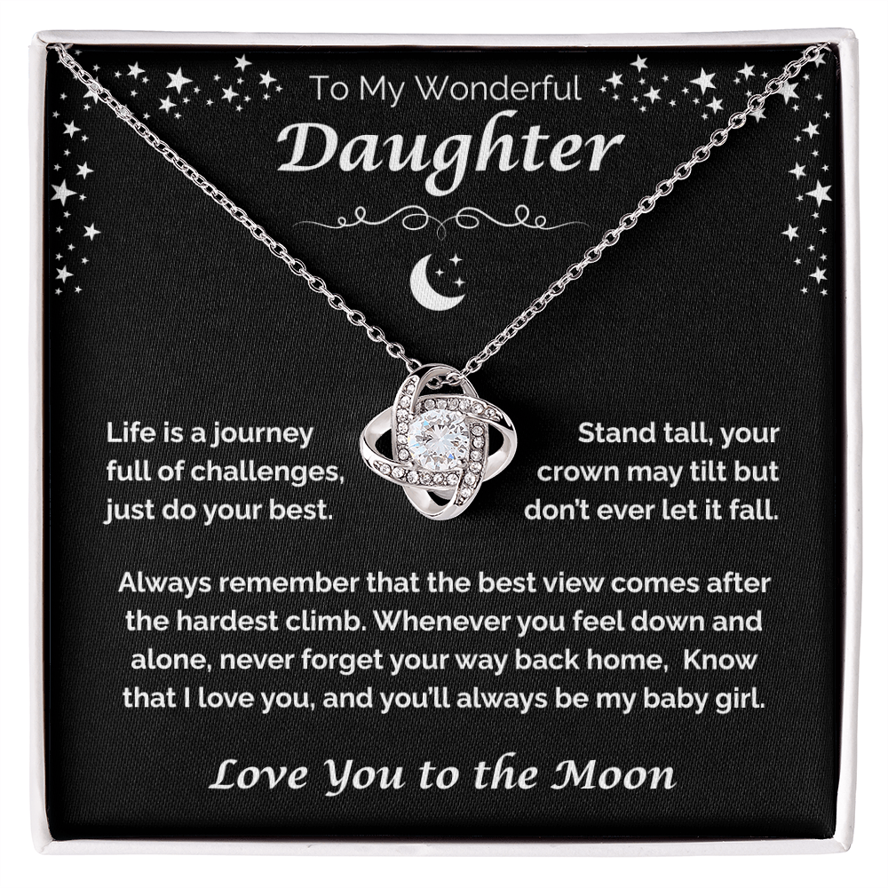 To My Wonderful Daughter — You'll Always Be My Baby Girl, Love Knot Necklace