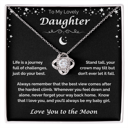 To My Lovely Daughter — You'll Always Be My Baby Girl, Love Knot Necklace