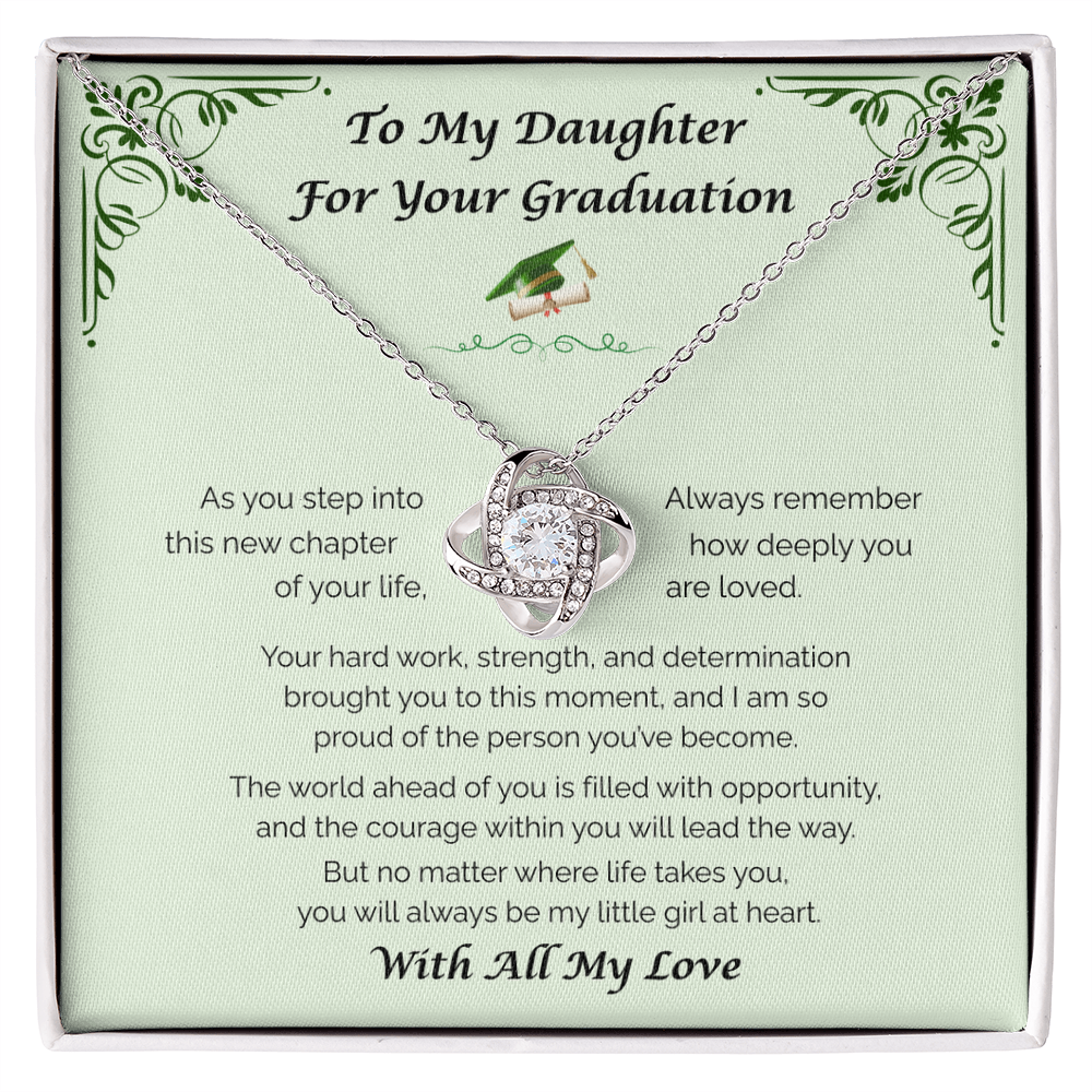 To My Daughter, For Your Graduation — Your Next Chapter Begins, Love Knot Necklace