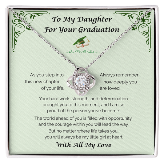To My Daughter, For Your Graduation — Your Next Chapter Begins, Love Knot Necklace