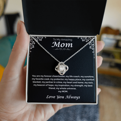 To My Amazing Mom — My Heart, My Home, Love Knot Necklace