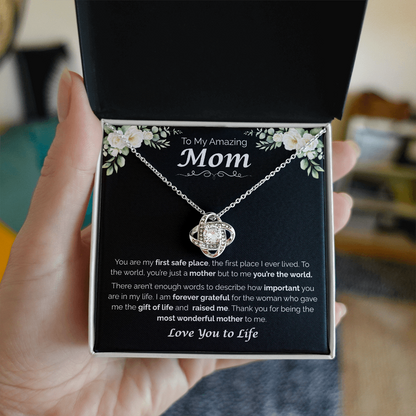 To My Amazing Mom — My First Home, Love Knot Necklace