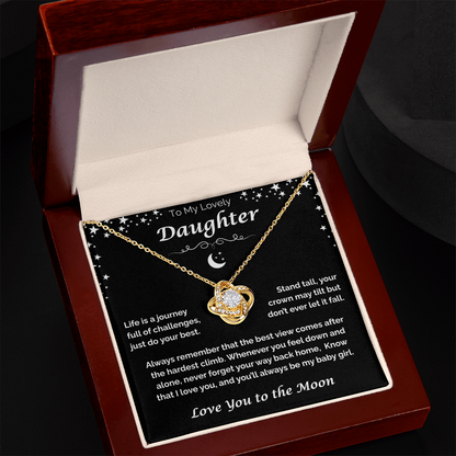 To My Lovely Daughter — You'll Always Be My Baby Girl, Love Knot Necklace