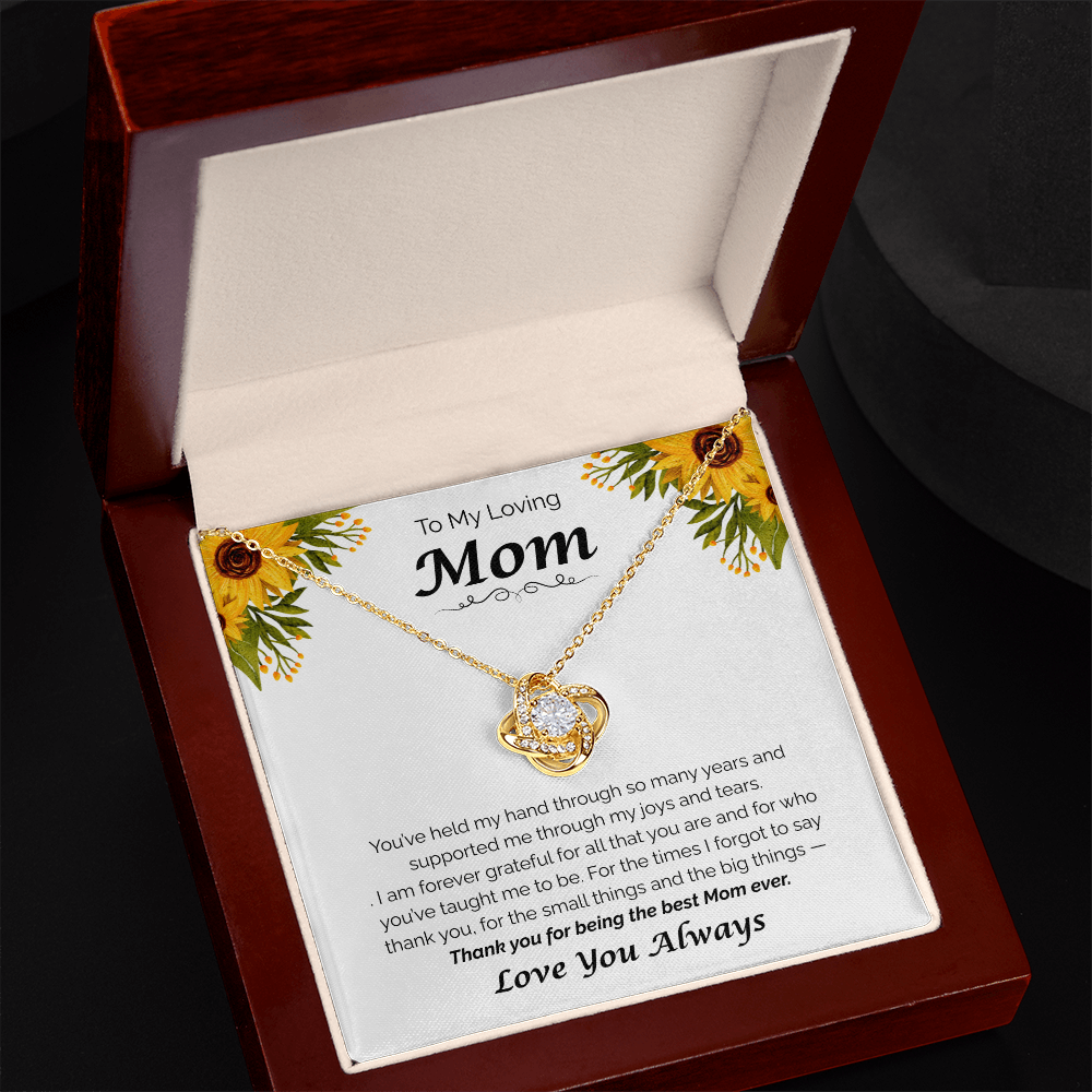 To My Loving Mom — Thank You for Everything, Love Knot Necklace