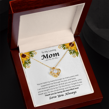 To My Loving Mom — Thank You for Everything, Love Knot Necklace