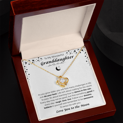 To My Wonderful Granddaughter — Always With You, Love Knot Necklace