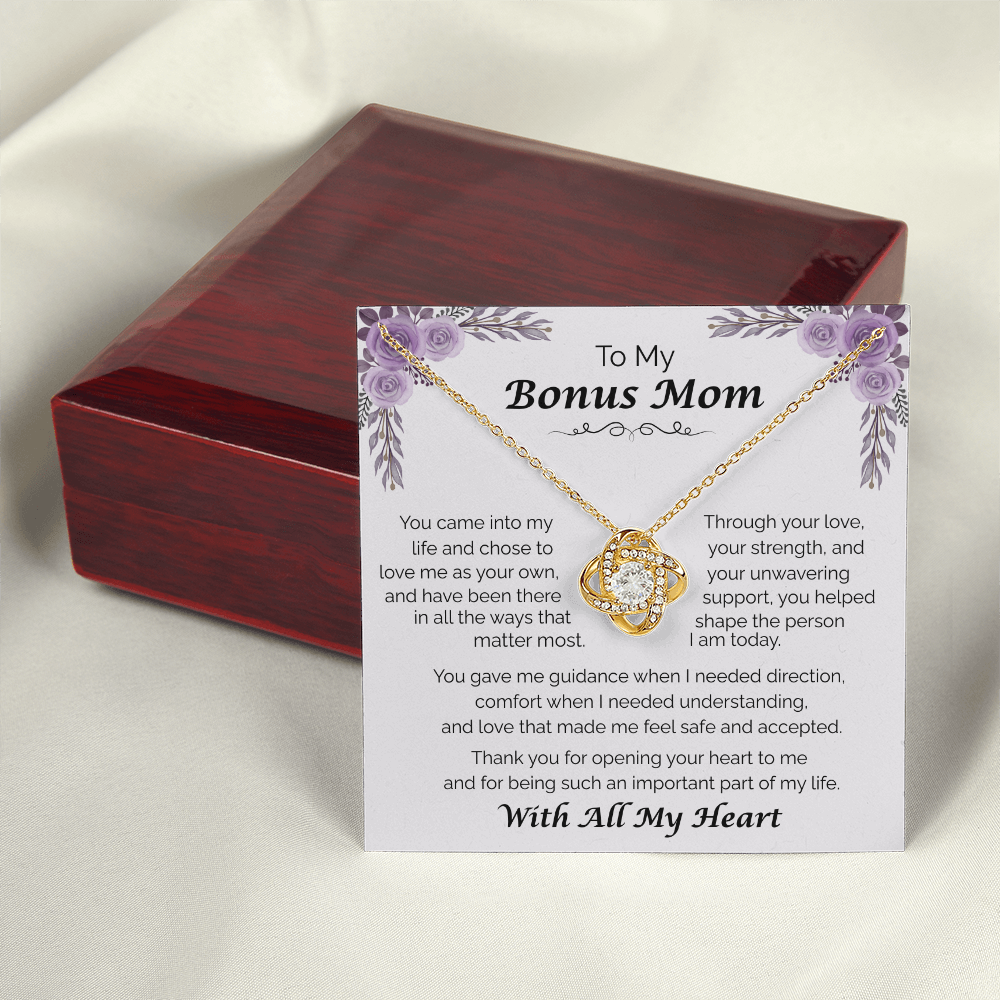 To My Bonus Mom — You Chose to Love Me, Love Knot Necklace