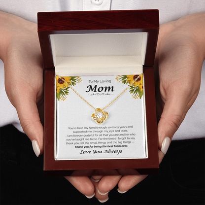 To My Loving Mom — Thank You for Everything, Love Knot Necklace